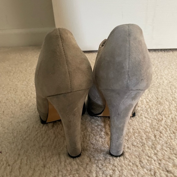Alexander Wang Silver/Gray Suede Colorblock platform Pumps Sz 36/ US 5 - Picture 3 of 6